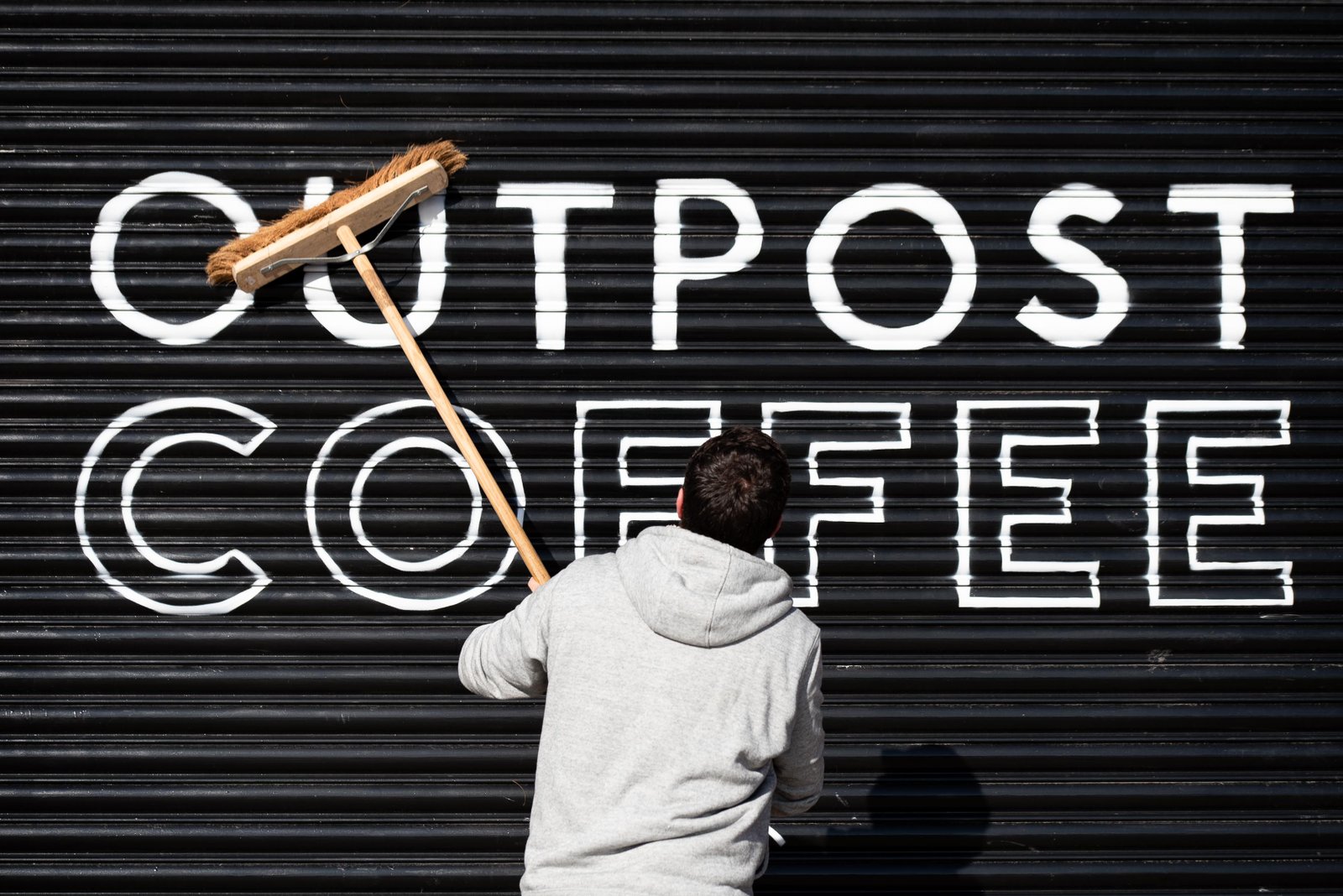 Coffee shop signage detail shot
